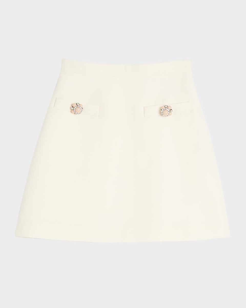 Brooch Wool Mini Skirt
